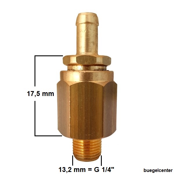 Rückschlagventil G1/4" mit Schlauchanschluss, bis 5,5bar