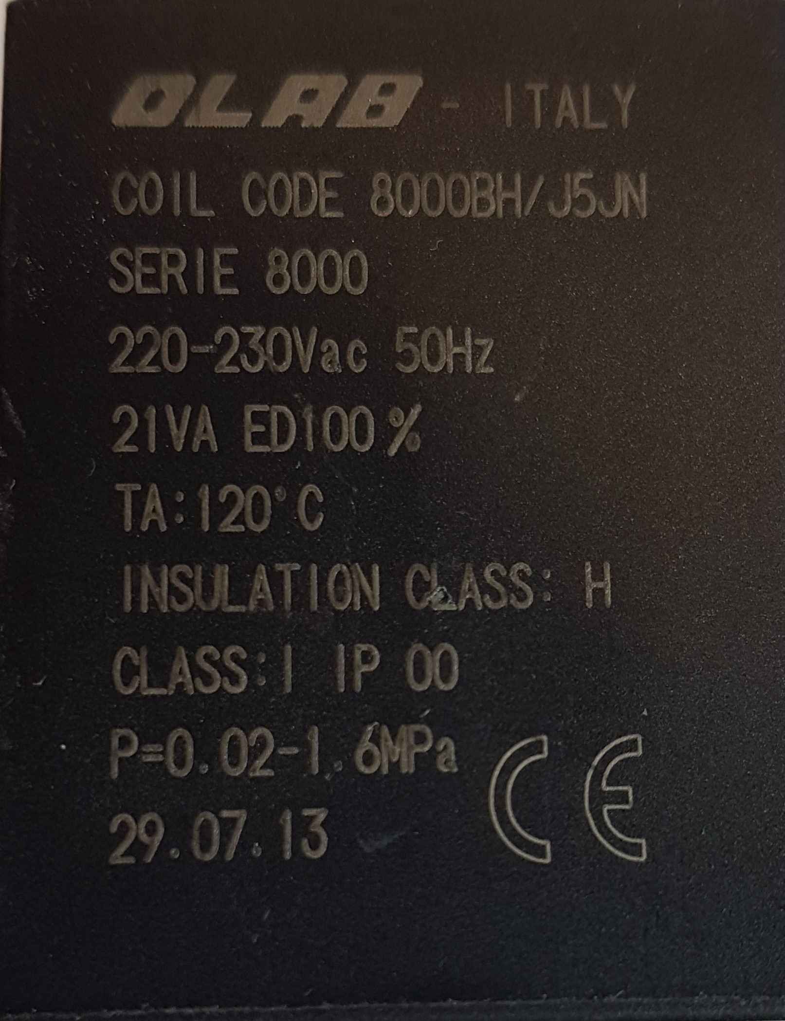 OLAB 8000 Magnetspule  220-230V/50Hz 15VA oder 21VA mit Spritzschutz