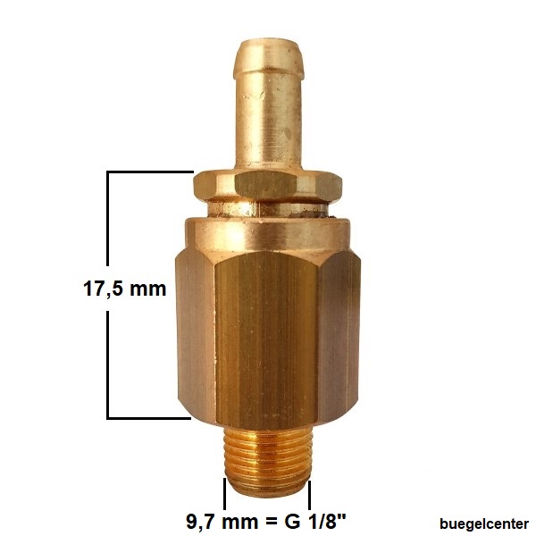 Rückschlagventil G1/8 Zoll mit Schlauchanschluss, bis 5,5bar